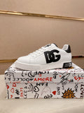 Dolce & Gabbana Men's White Black Accent Sneakers
